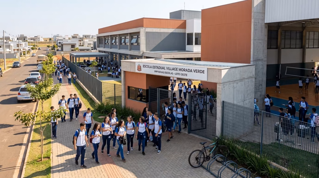 PPP Novas Escolas em Olímpia entrega unidade no bairro Village Morada Verde