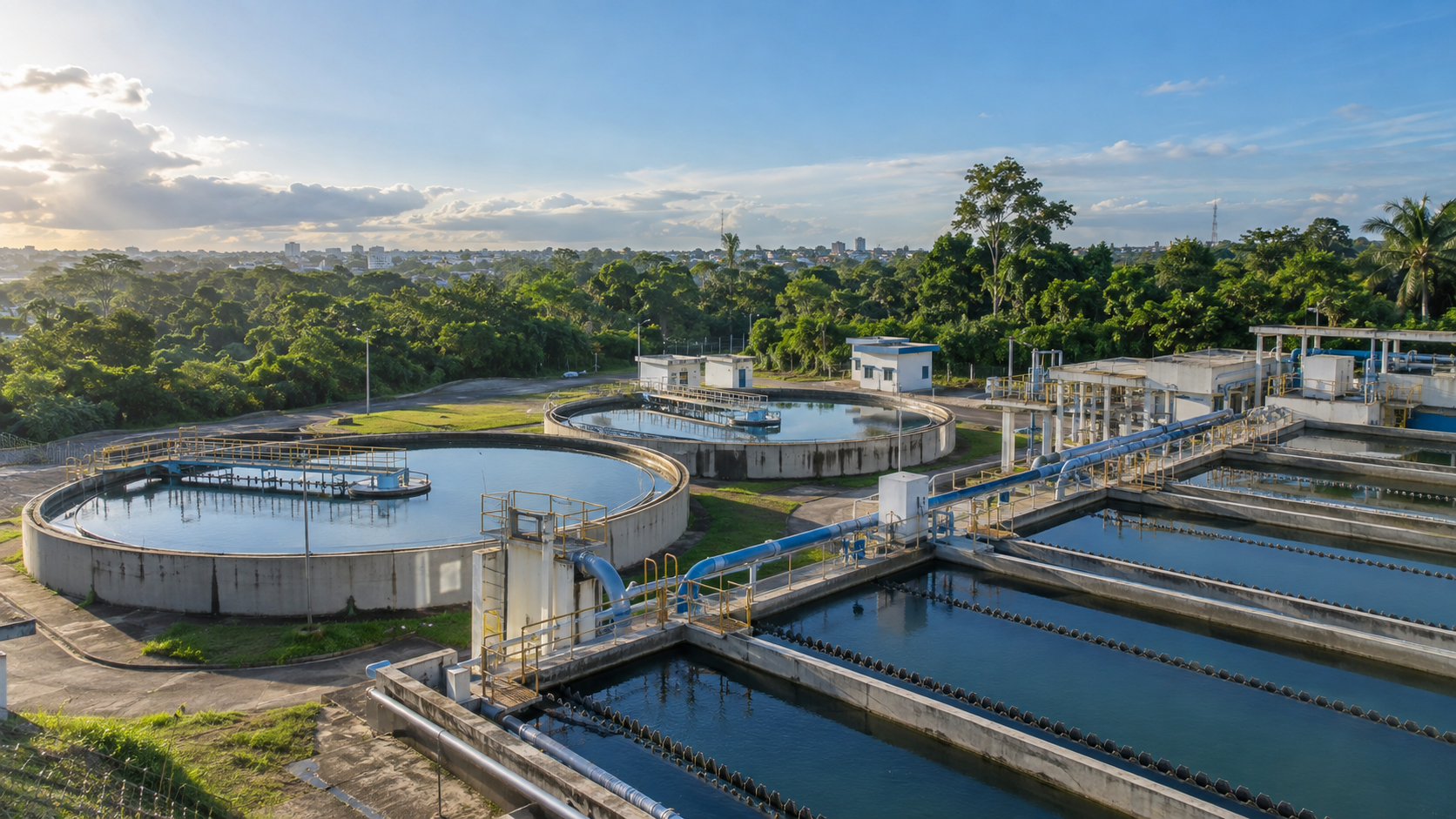 Leilão de saneamento de Rondônia com estação de tratamento de água e tubulações