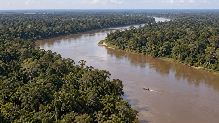 Rio cercado por floresta amazônica, em imagem ilustrativa sobre as novas reservas no Amazonas.