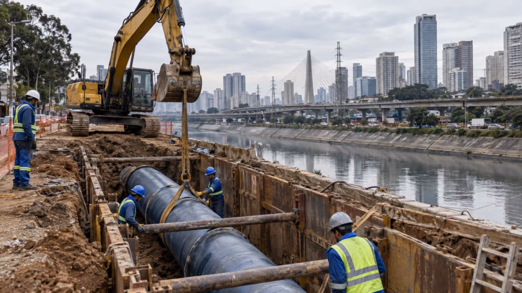 Obras da Sabesp ampliam redes de esgoto para recuperar os rios Tietê e Pinheiros