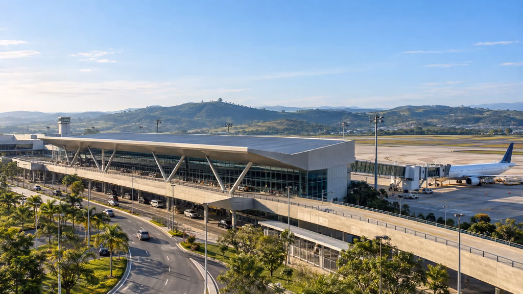 Aeroporto de Confins, cuja participação de 49% da Infraero pode ser vendida à ASUR