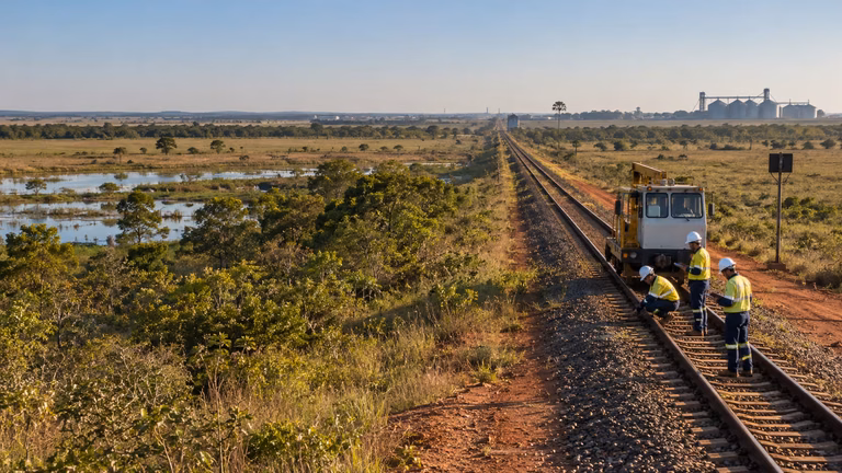Trecho ferroviário da Malha Oeste entre São Paulo e Mato Grosso do Sul durante transição para nova concessão