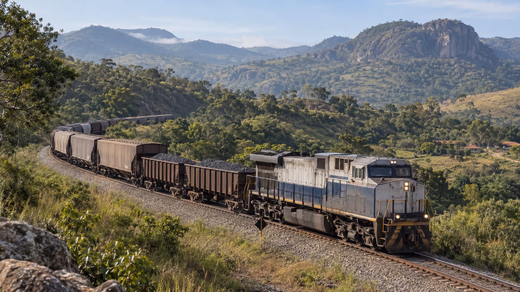 Trem de cargas percorre o Corredor Minas-Rio, ferrovia que será leiloada em dezembro