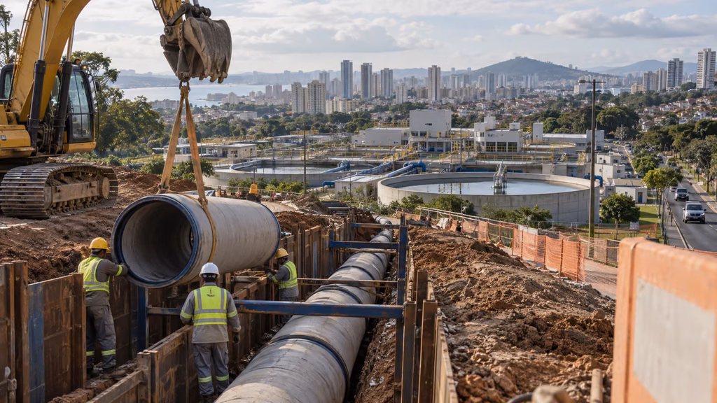 Investimentos em saneamento ampliam estações e redes de água e esgoto no Brasil