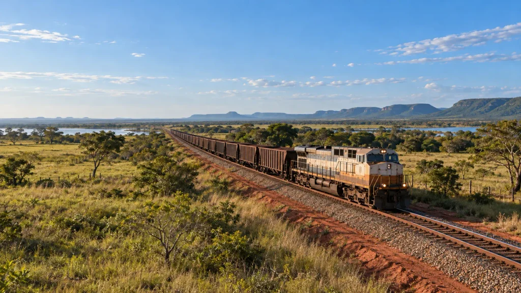 Trilhos da Malha Oeste em área rural, representando os três cenários de Concessão ferroviária entre Mato Grosso do Sul e São Paulo.